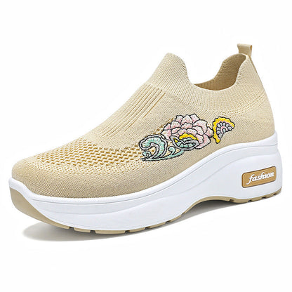 Damen Sneaker Slip-On mit Blumenmuster Modern