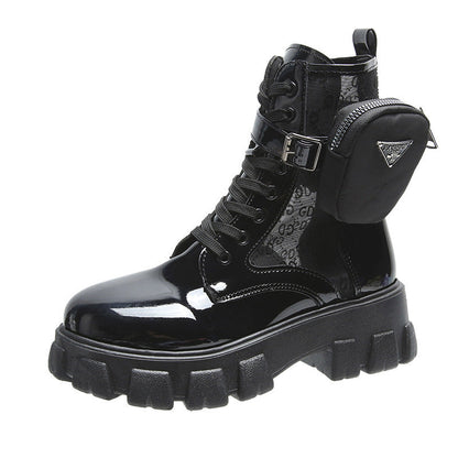 Damen Combat Boots Stiefel Chunky Modisch mit Stauraum