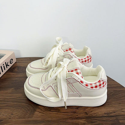 Damen Sneaker Klassisch Karomuster Weich