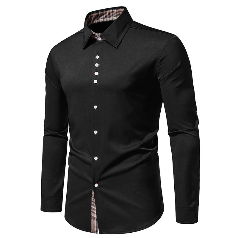 Herren Langarmhemd Modern Karo Komfort Schnitt