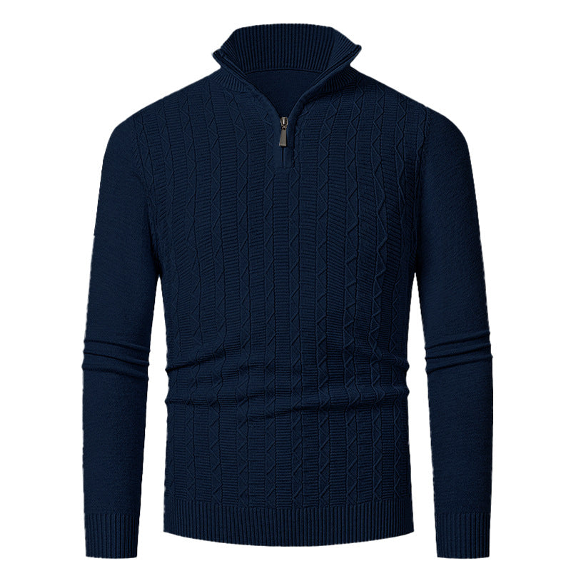 Herren Pullover Strick Fein Zopfmuster Elegent