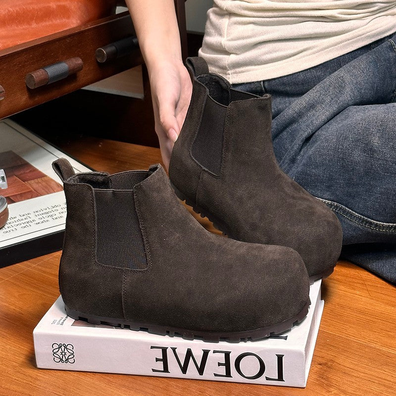 Damen Chelsea Boots Weich Wildleder Gummizug Komfort