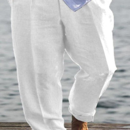 Herren Leinenhose Leicht Sommerhose Beige