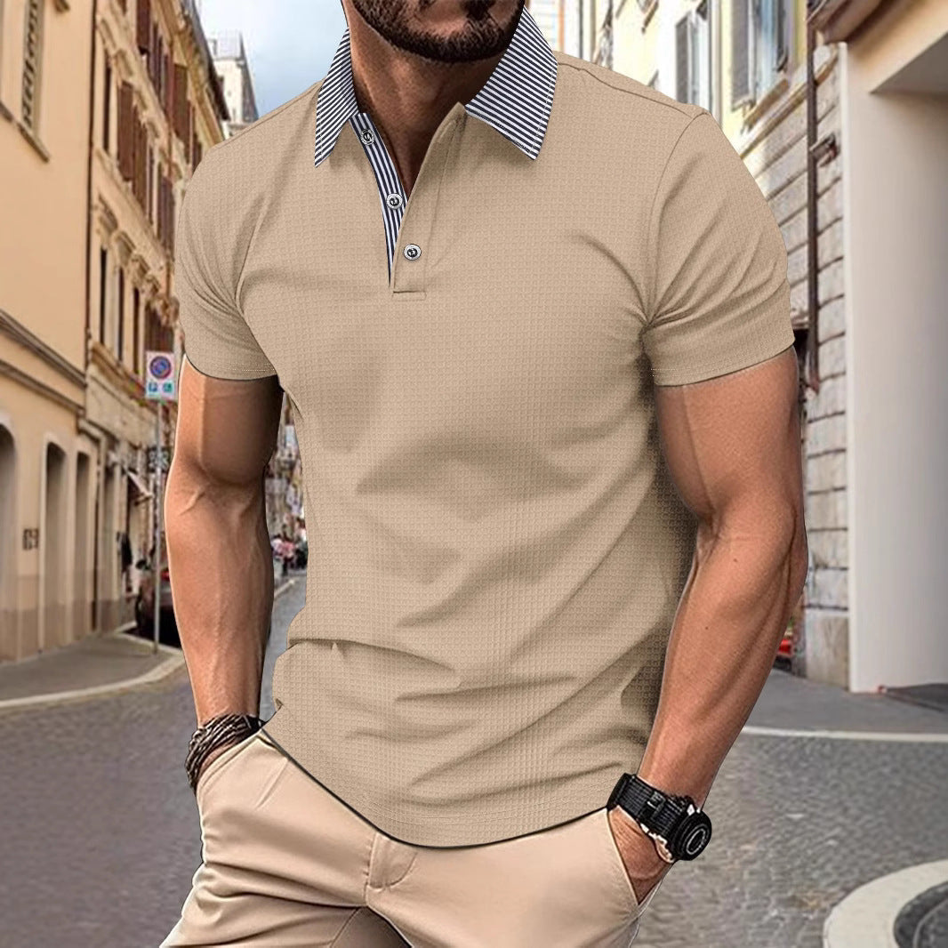 Herren Poloshirt Modern Kragen Strukturiert Elegant