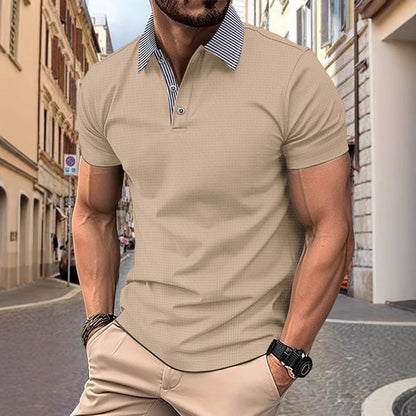 Herren Poloshirt Modern Kragen Strukturiert Elegant