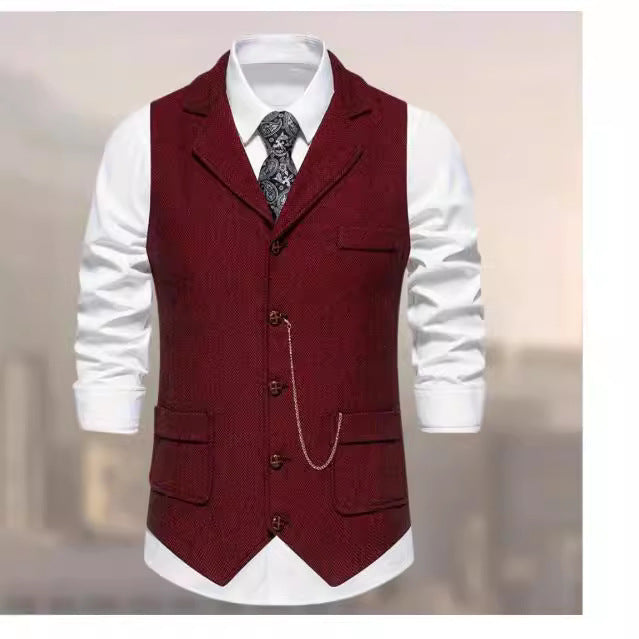 Herren Weste Hahnentrittmuster Modern Elegent