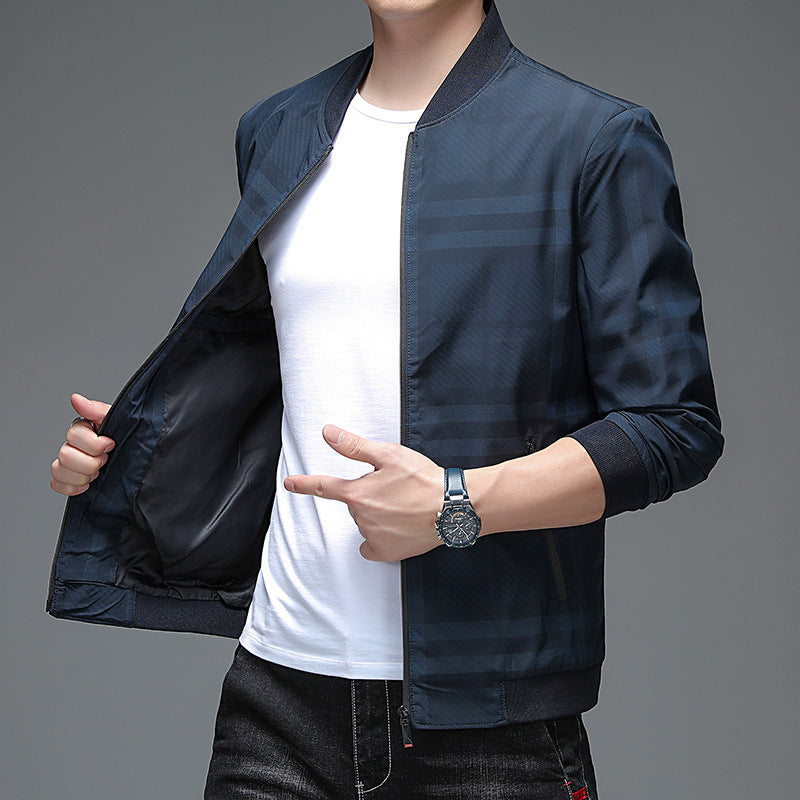 Herren Leichtjacke Sportlich Gestreift Modern