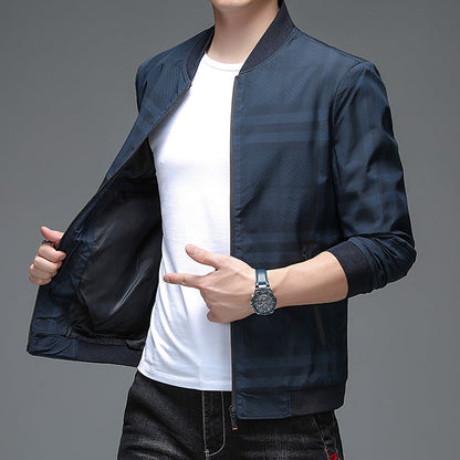 Herren Leichtjacke Sportlich Gestreift Modern