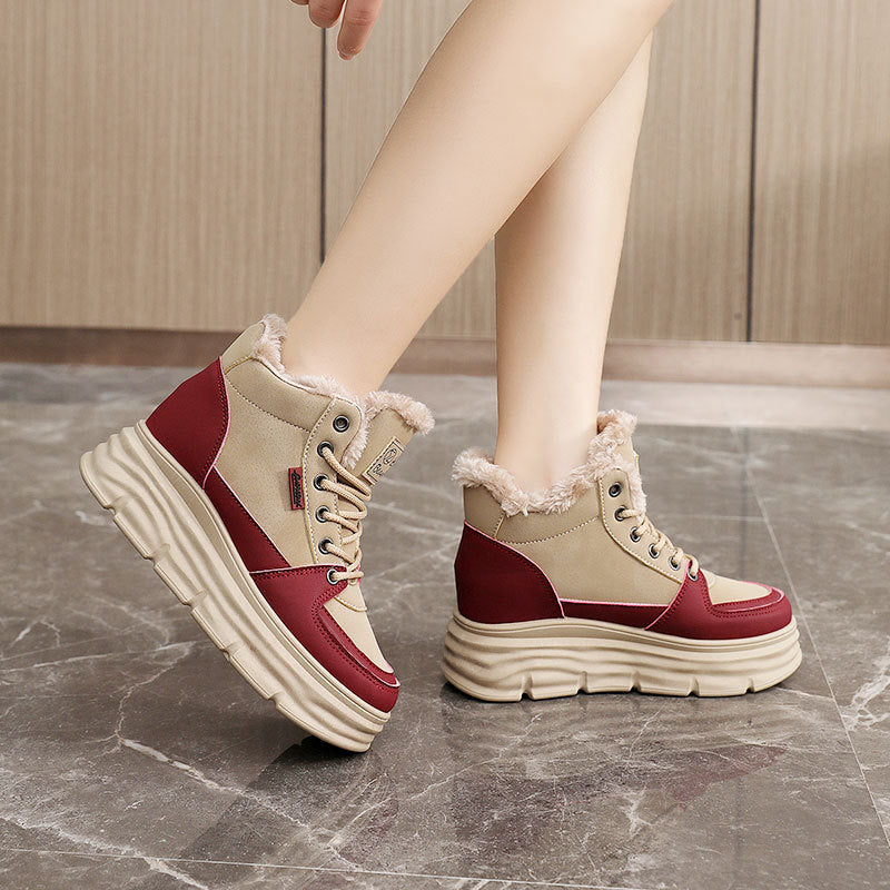 Damen Sneaker Winter Warm plateau Weiss