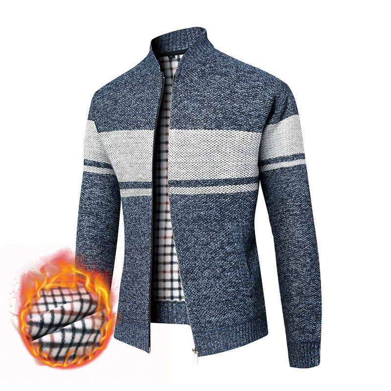 Herren Strickjacke Modern Stehkragen Warm