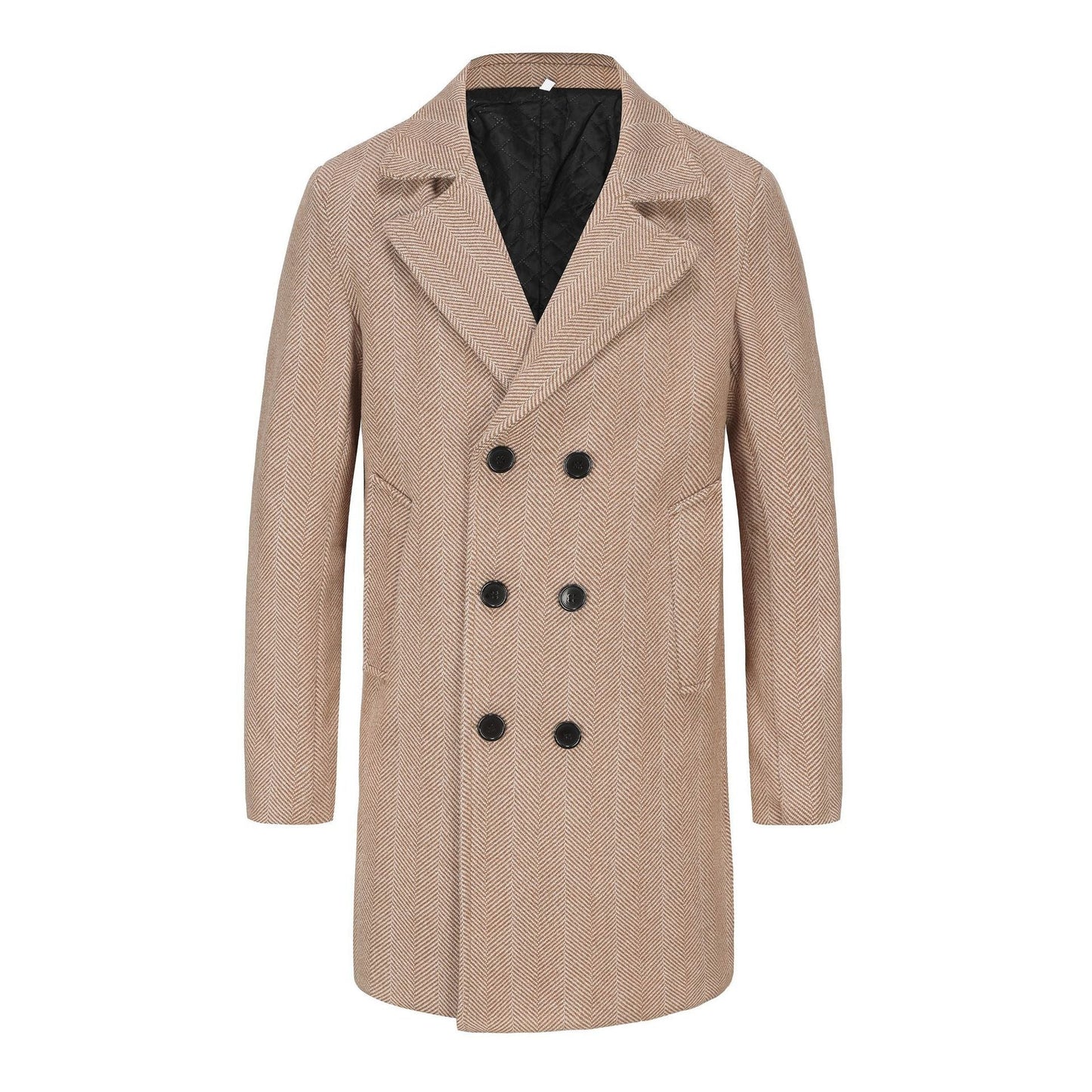Eleganter Herren Trenchcoat Wollmantel Schwarz Berlin
