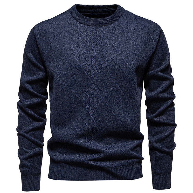 Herren Strickpullover Rundhals Klassisch Rautenmuster