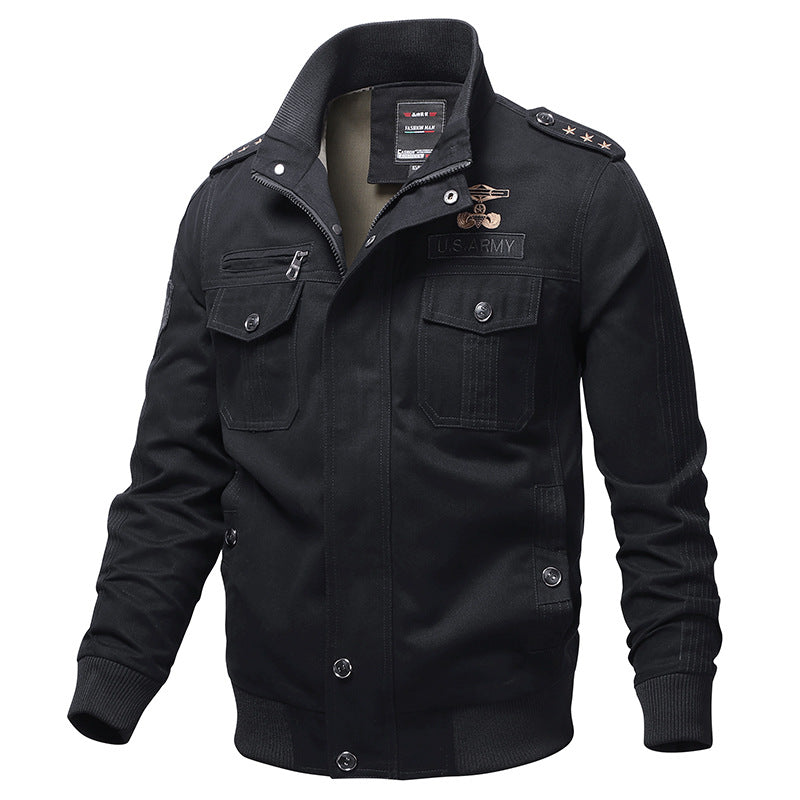 Herren Feldjacke Modern mit vielen Taschen Samtkragen