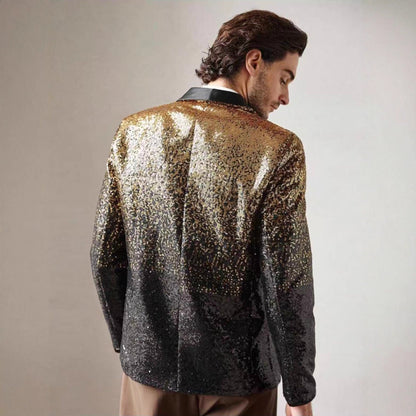 Herren Blazer Glitter Paillettenjacke Elegant