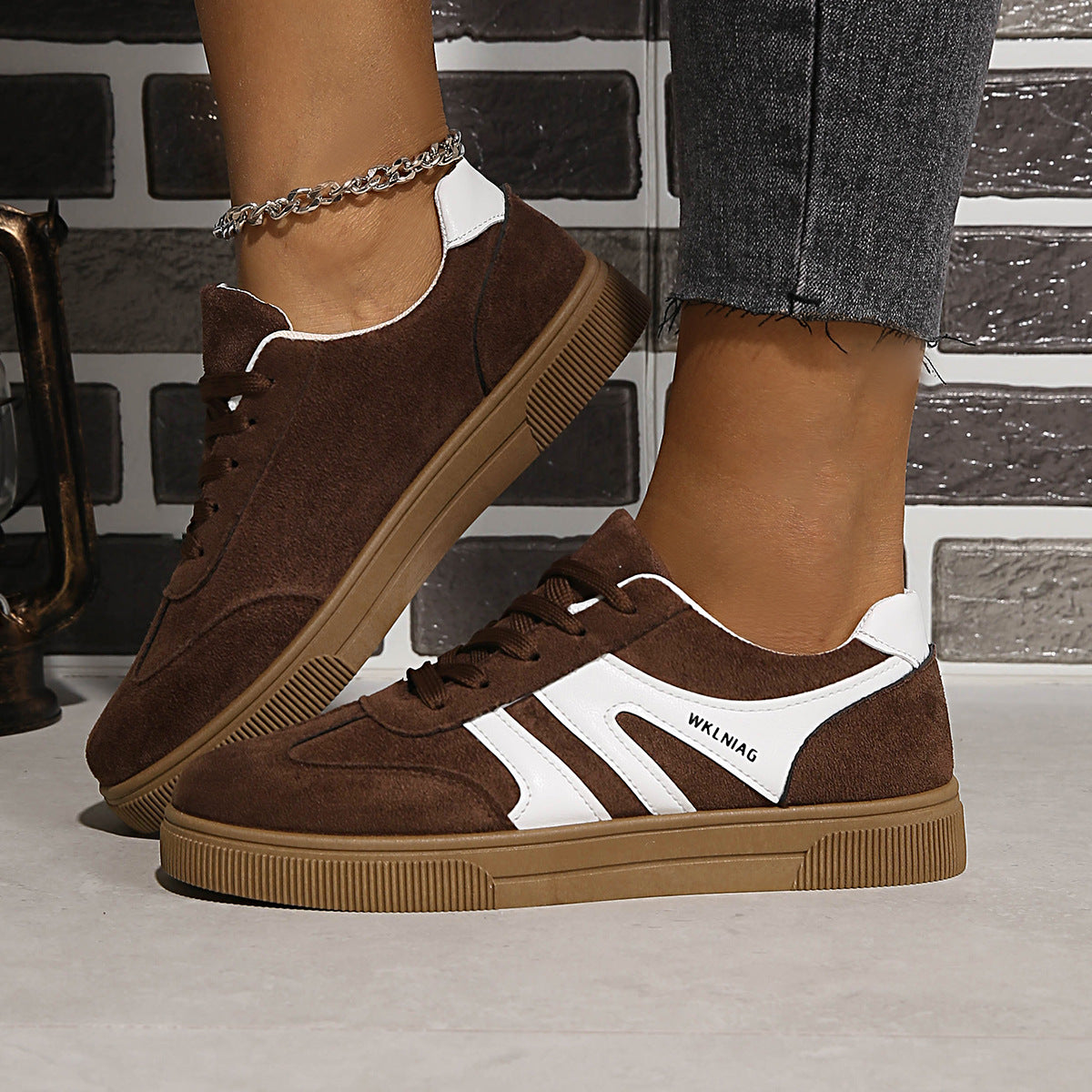 Damen Sneaker Suede Sportlich Modern Rutschfest