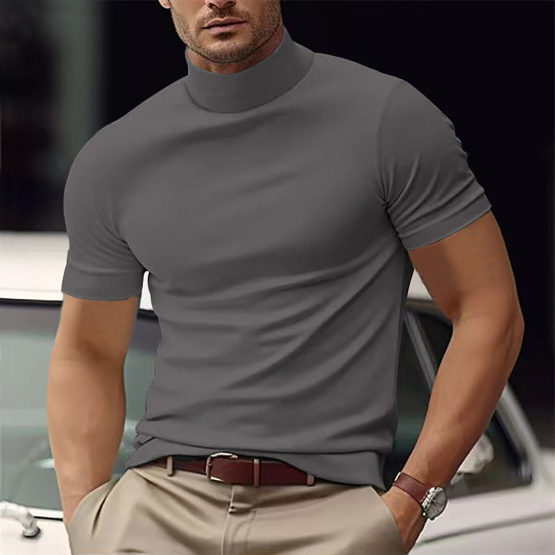 Herren T-Shirt Kurzarm Turtleneck Modern Berlin Style