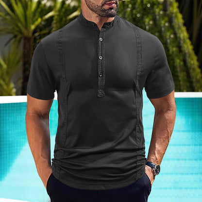 Herren Kurzarm Hemd Modern Slim Fit Kragen