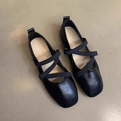 Damen Ballerinas Bequem Komfort Riemen Schuhe