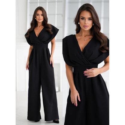 Eleganter Damen Jumpsuit Weitbeinig Abendgarderobe