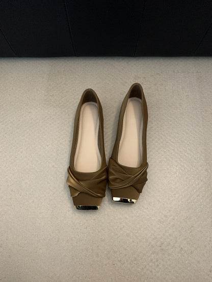 Damen Ballerinas Elegante Glanz Schuhe Spitze