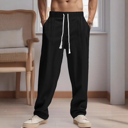 Bequeme Leinenhose Herren Elastisch Mit Taschen Sommer