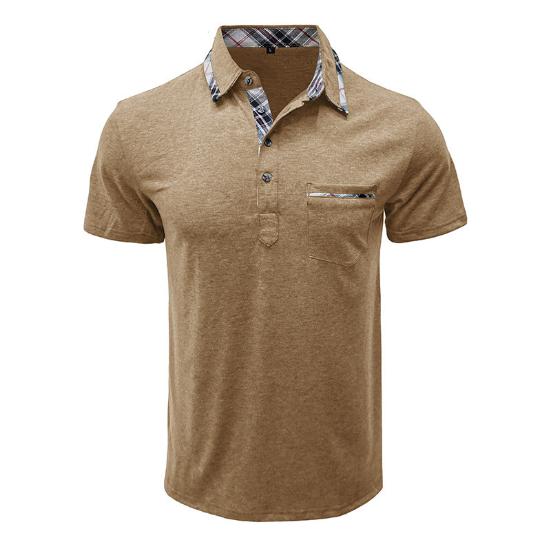 Herren Poloshirt Elegant Modern Kontrast Kragen