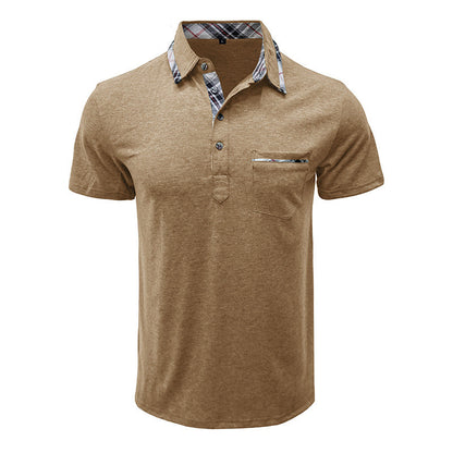 Herren Poloshirt Elegant Modern Kontrast Kragen