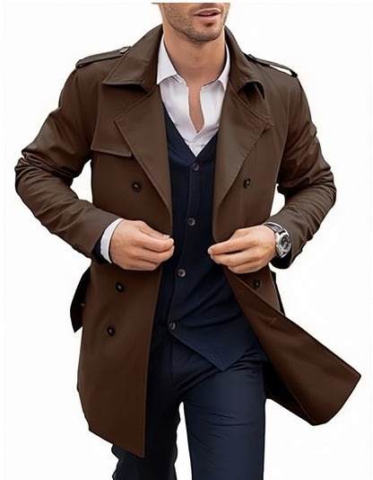 Eleganter Herren Trenchcoat Klassisch mit Taschen