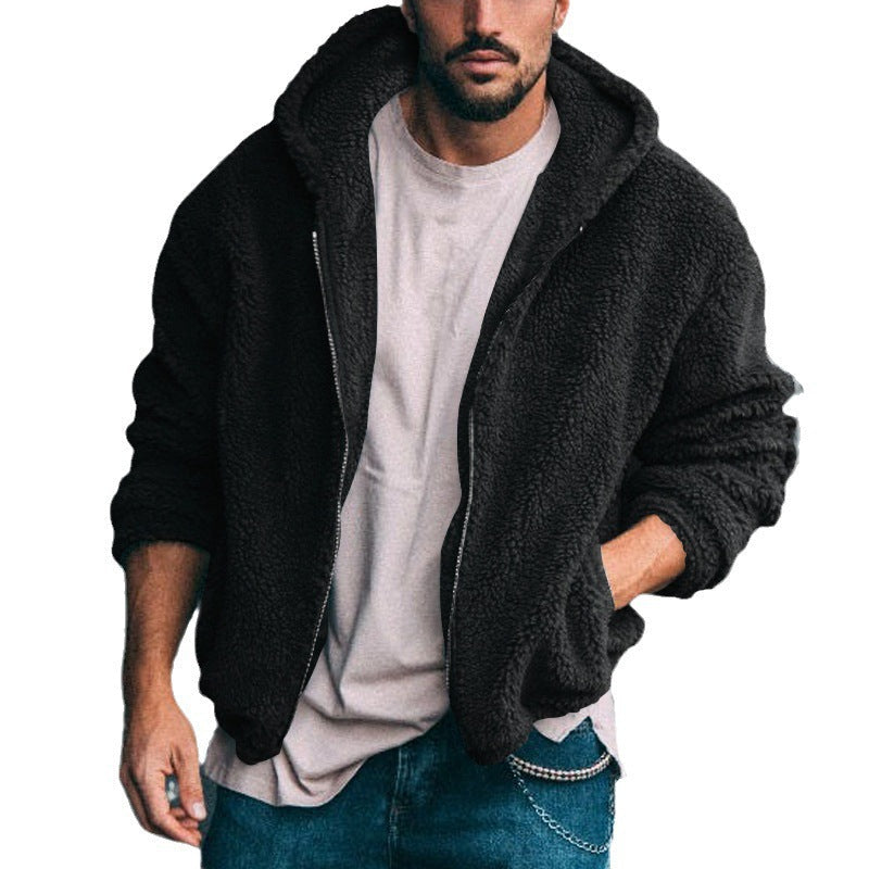 Herren Fleece Pullover Kapuze Teddy Weich Warm