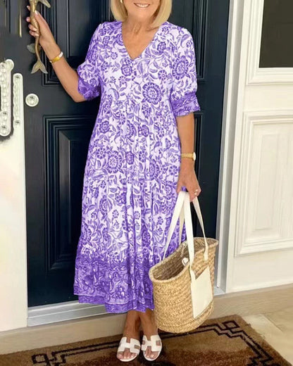 BerlinGlamour Blumen-Tie-Dye Kleid