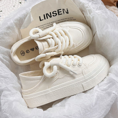 Damen Sneaker Bequem Canvas Sohle Dick Mode - BerlinGlamour