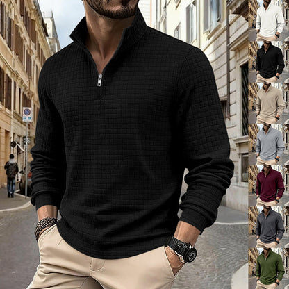 Herren Fleecejacke Reißverschluss Strukturiert Modern