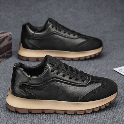 Damen Sneaker Weiches Leder Bequem Dämpfende Sohle
