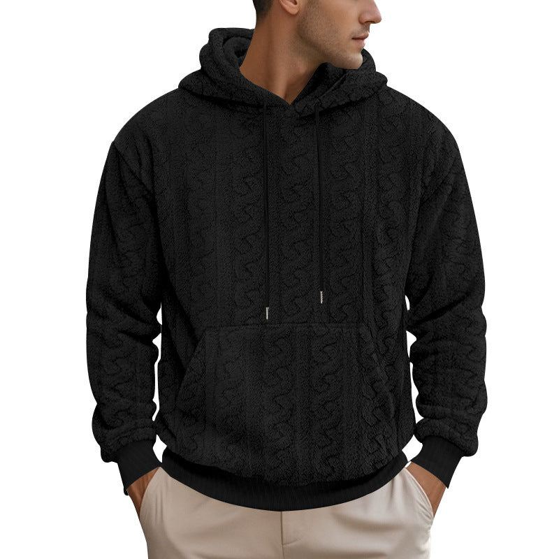 Herren Fleece Hoodie Kapuze Kängurutasche Warm Modern