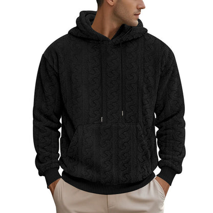 Herren Fleece Hoodie Kapuze Kängurutasche Warm Modern