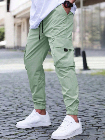 Herren Cargo-Jogger Bequem Elastisch Viel Taschen