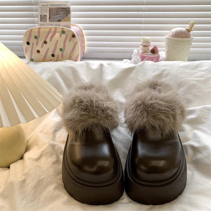 Damen Clogs Flauschig Warm mit Kunstfell und Robuster Sohle - BerlinGlamour