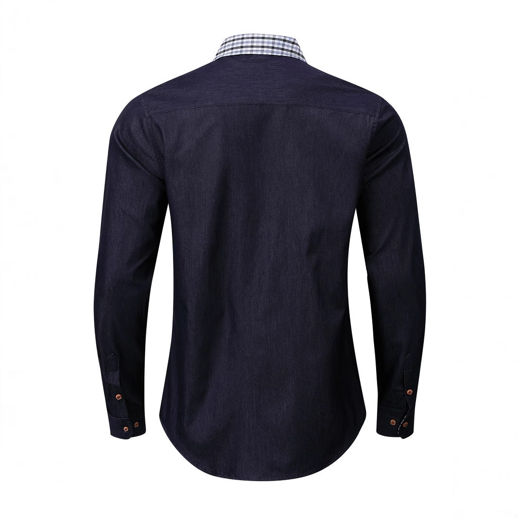Herren Hemd Denim Kariert Modern Berlin Style
