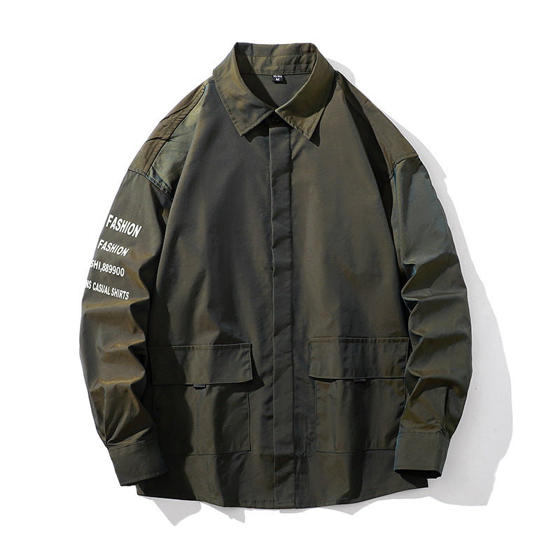 Herren Hemdjacke Lässig Mit Print Detail Modern