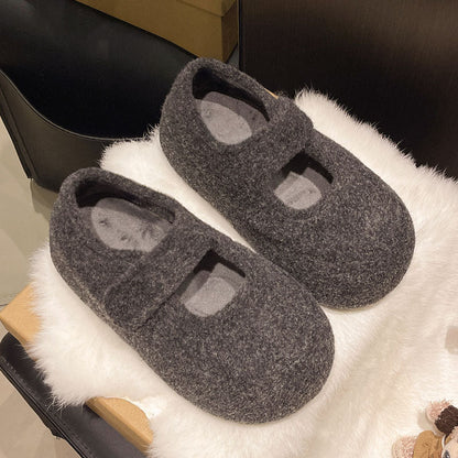 Damen Hausschuhe Flauschig Warm mit Klettverschluss