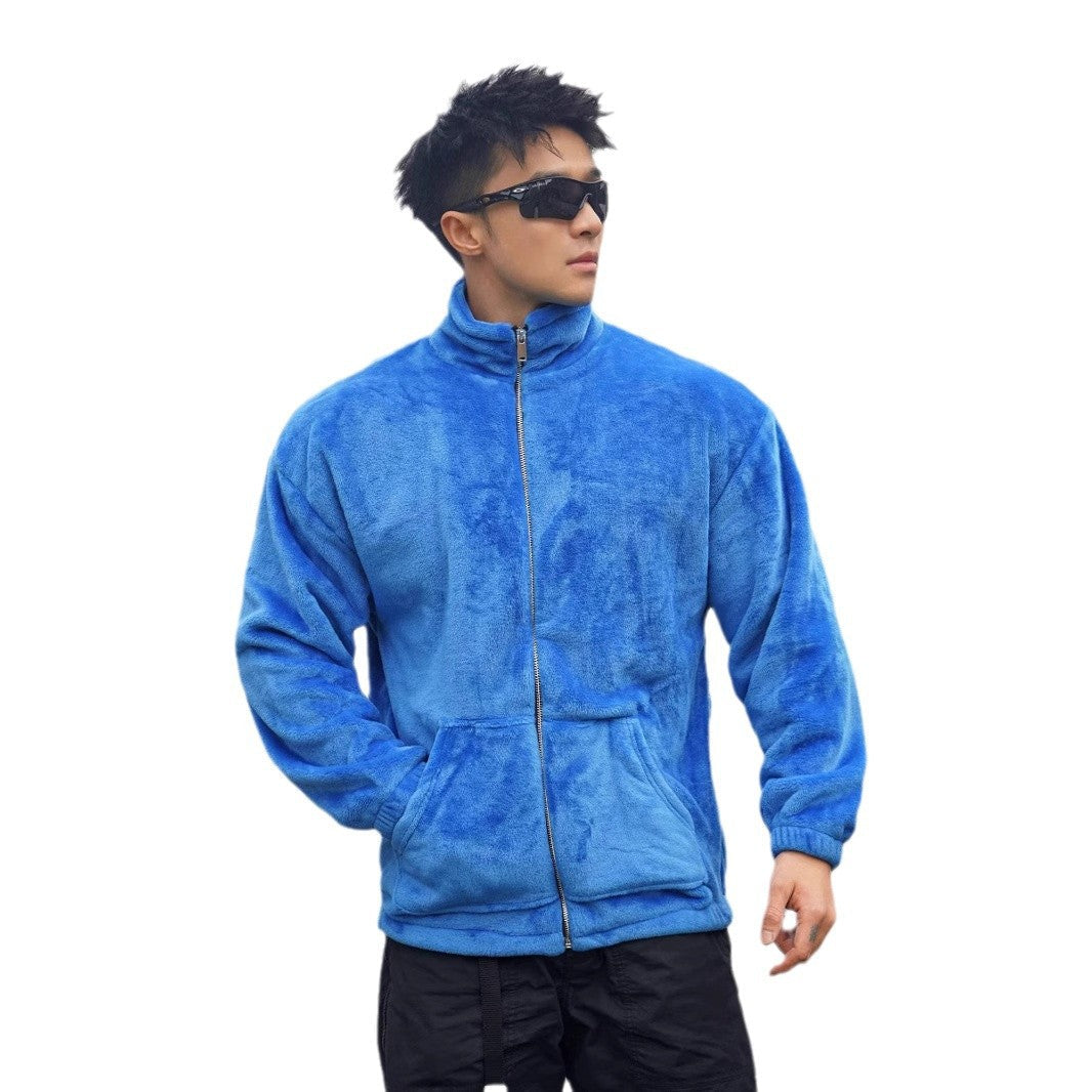 Herren Fleecejacke Weich Warm Mit Hochem Kragen