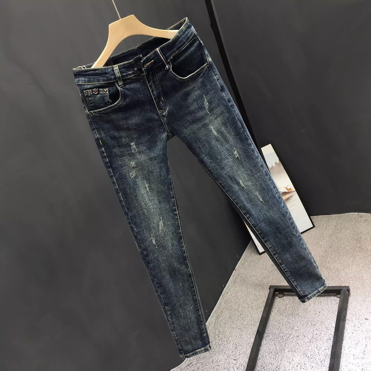 Herren Skinny Jeans Modern Distressed Schnitt