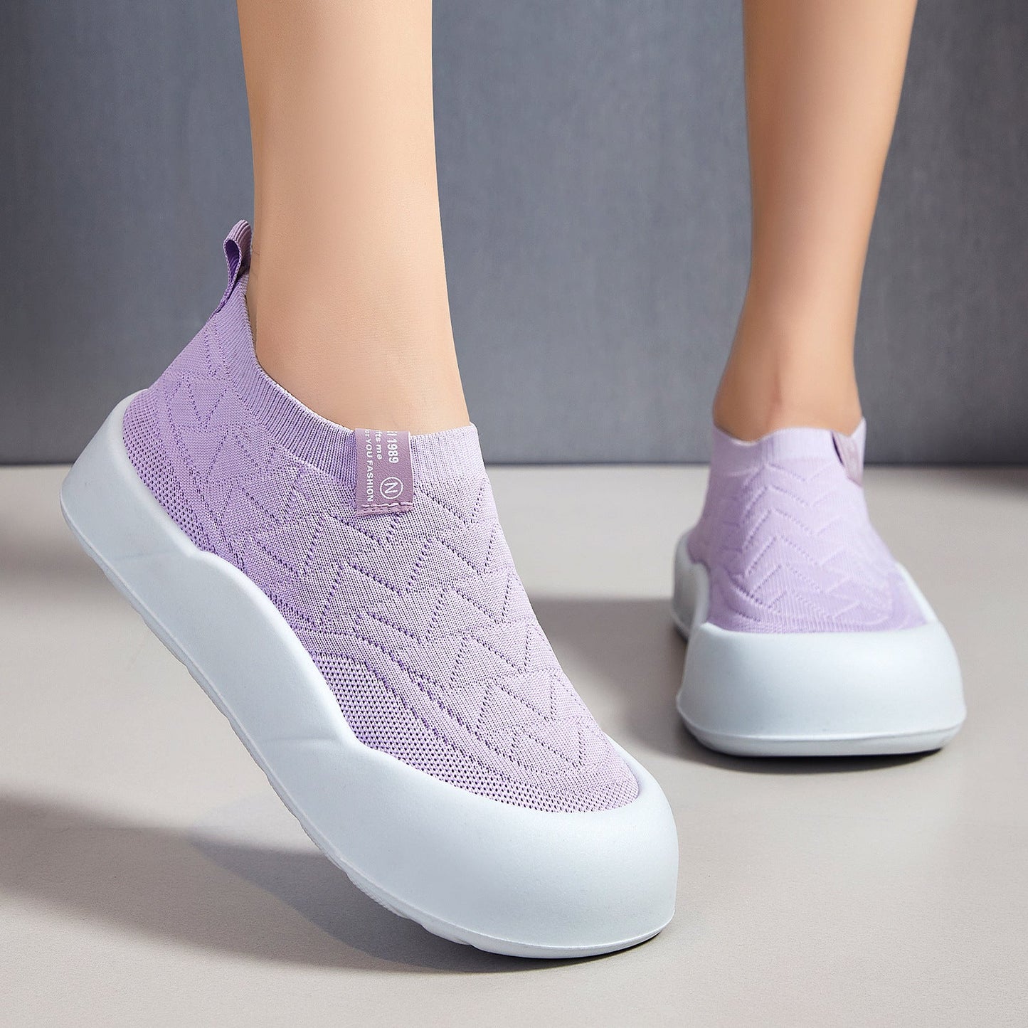Damen Sportschuhe Bequem Slip-On Stoßdämpfend Sneaker