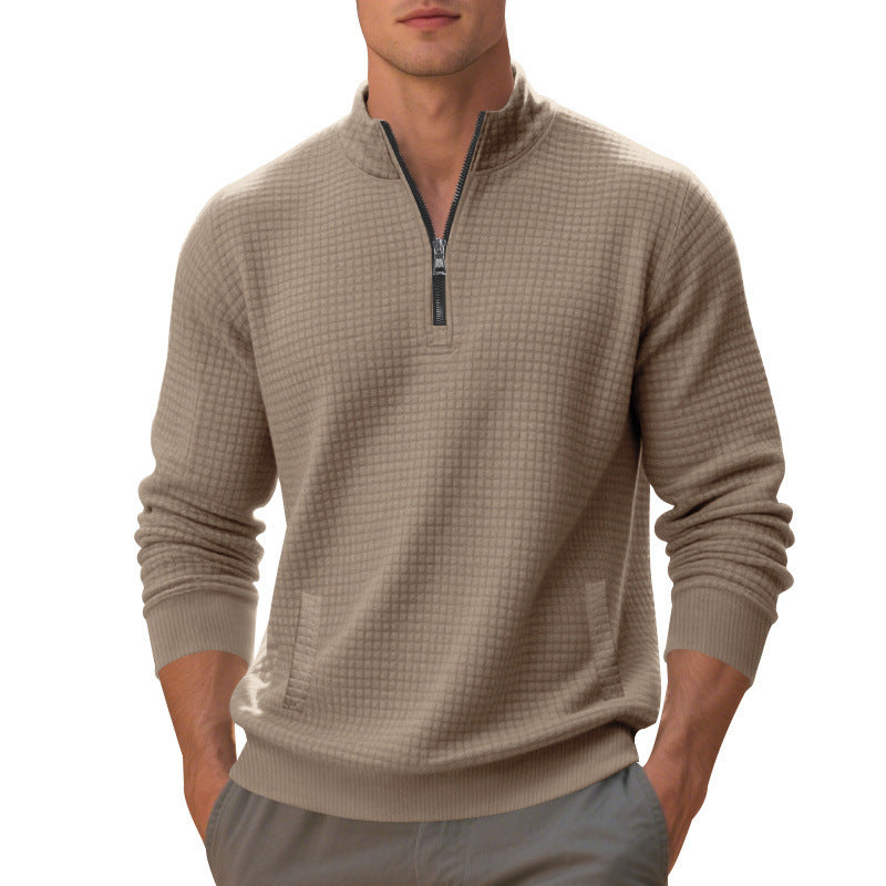 Sportlicher Herren Pullover Reißverschluss Strukturiert