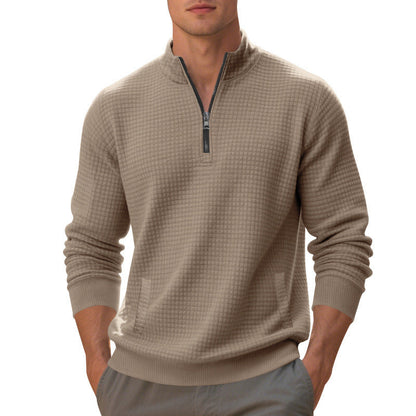 Sportlicher Herren Pullover Reißverschluss Strukturiert