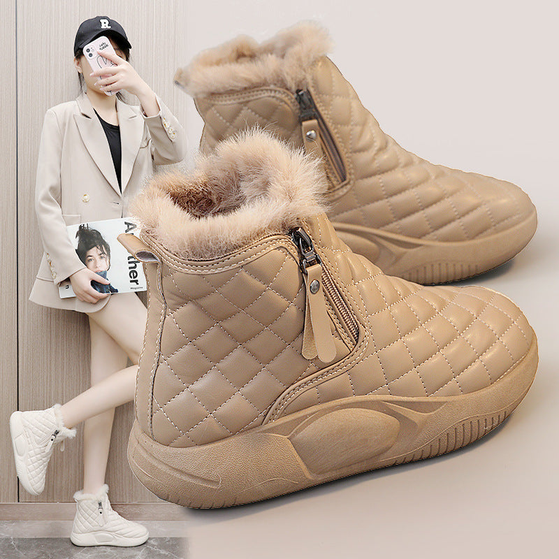 Damen Winterstiefel Warm Steppung Reißverschluss - BerlinGlamour