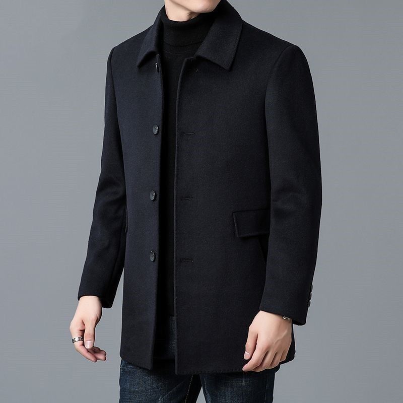 Herren Wollmantel Klassisch Eleganter Schnitt