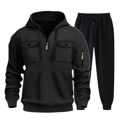 Herren Sportanzug Hoodie Jogginghose Set GrauSportlich