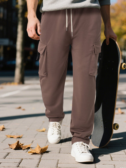 Herren Cargo-Hose Bequem Elastisch Reißverschluss-Taschen