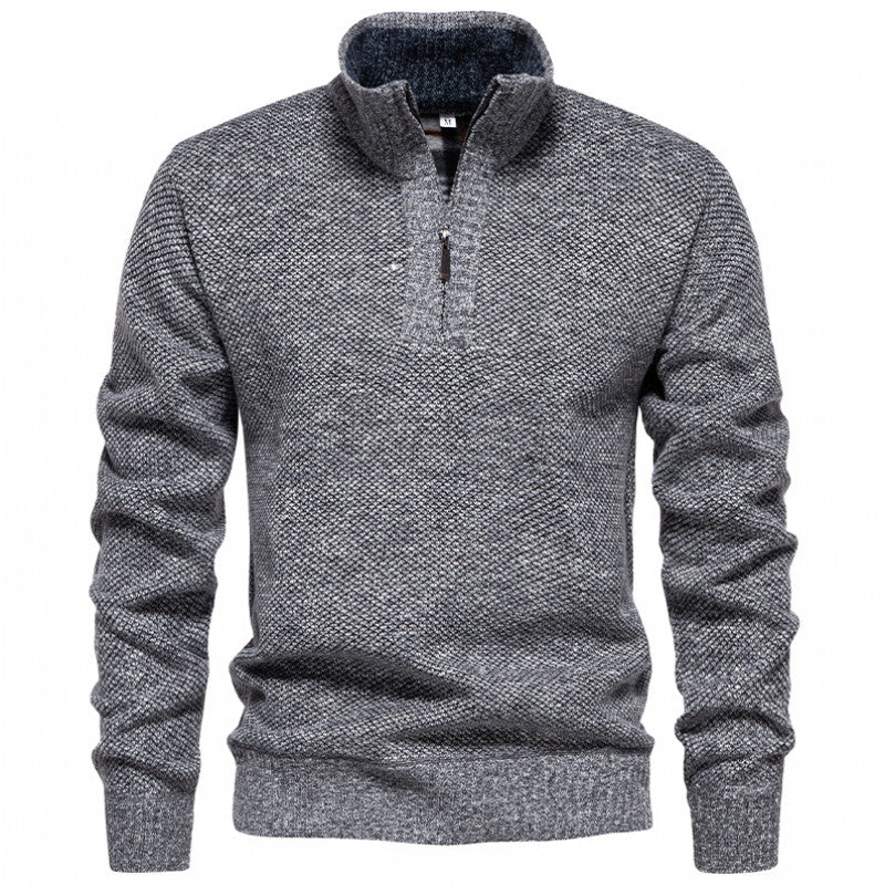 Herren Strickpullover Modern Halbzipp Reißverschluss